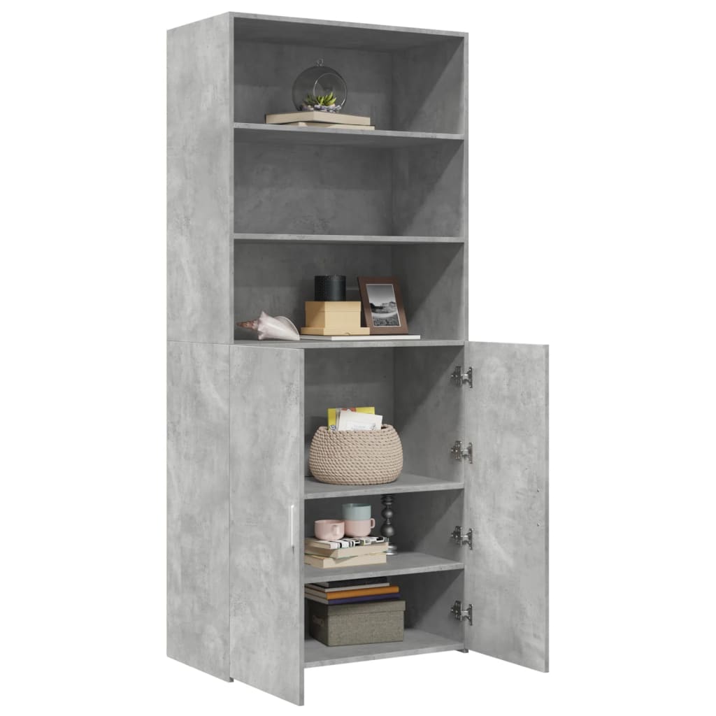 Highboard Concrete Grey 80x42.5x185 cm Engineered Wood